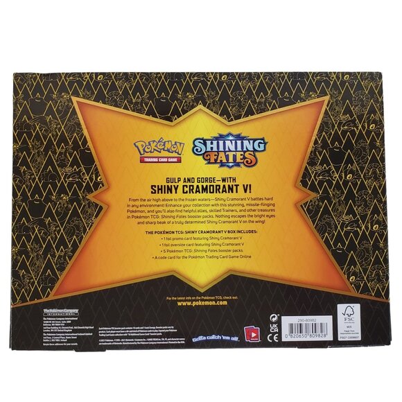 Pokémon TCG Shining Fates Collection Shiny Cramorant V Box Epic Battles - Picture 3 of 4